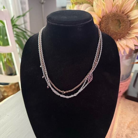 Sabika Multi Chain Chainlink Beaded Necklace - Picture 1 of 10